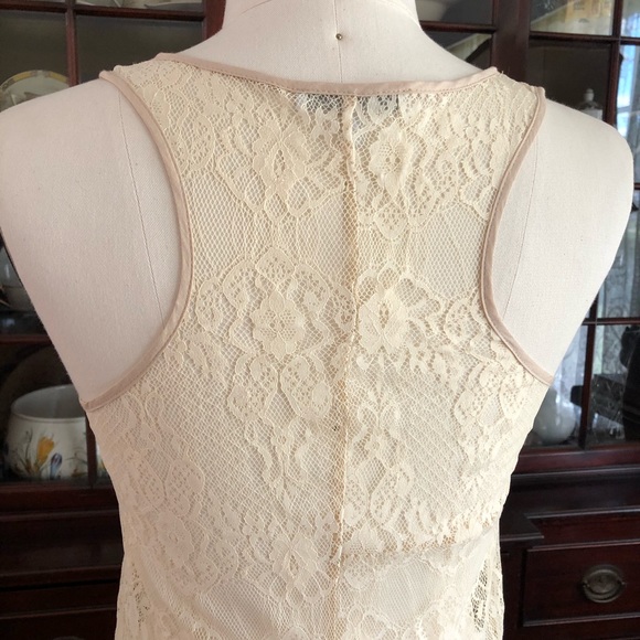 Lace Racerback Tank Top with Ruffle Hem - Picture 5 of 10